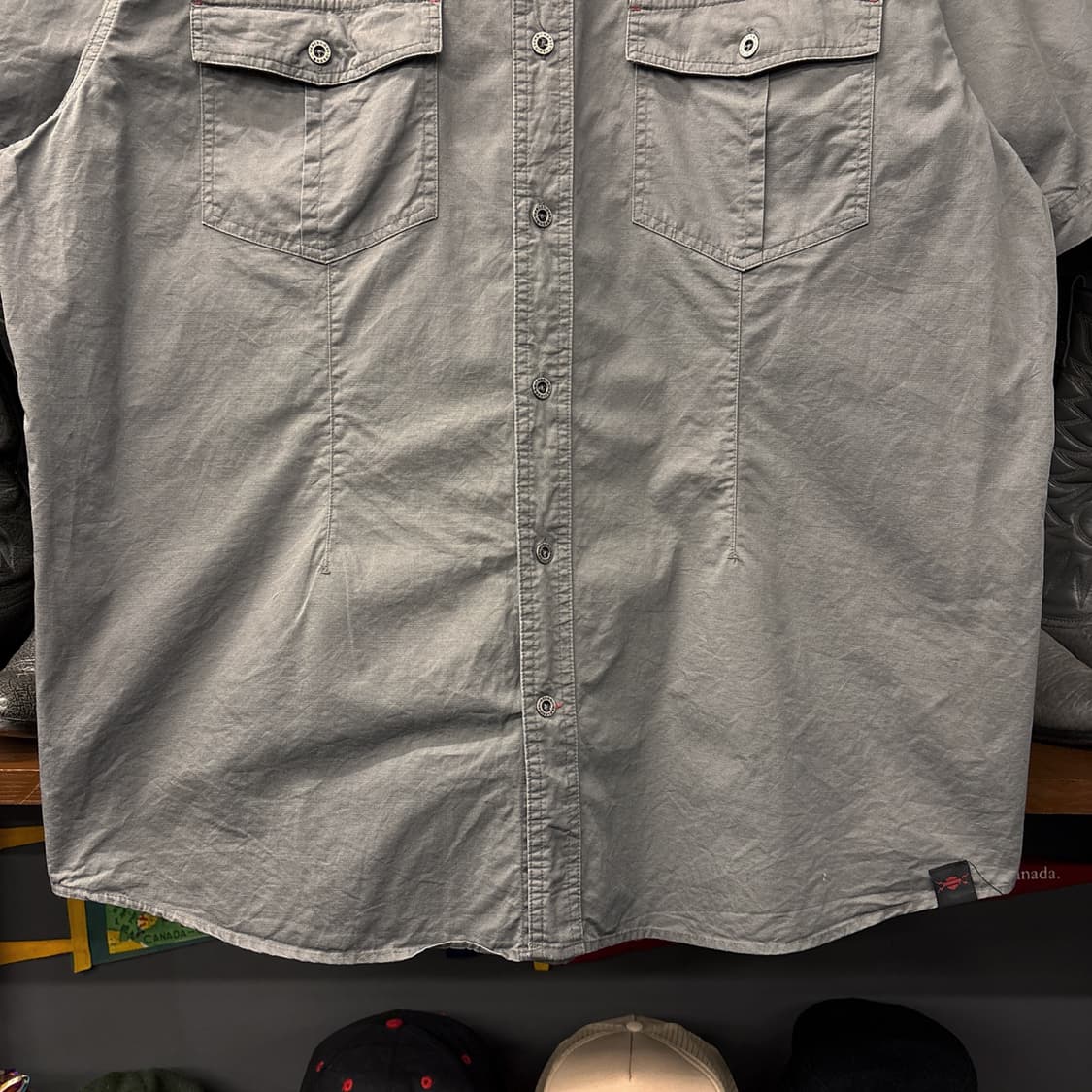 할리데이비슨 H-D 스컬 윙 엠브로이드 코튼트윌 워크셔츠 N1157 상품이미지4