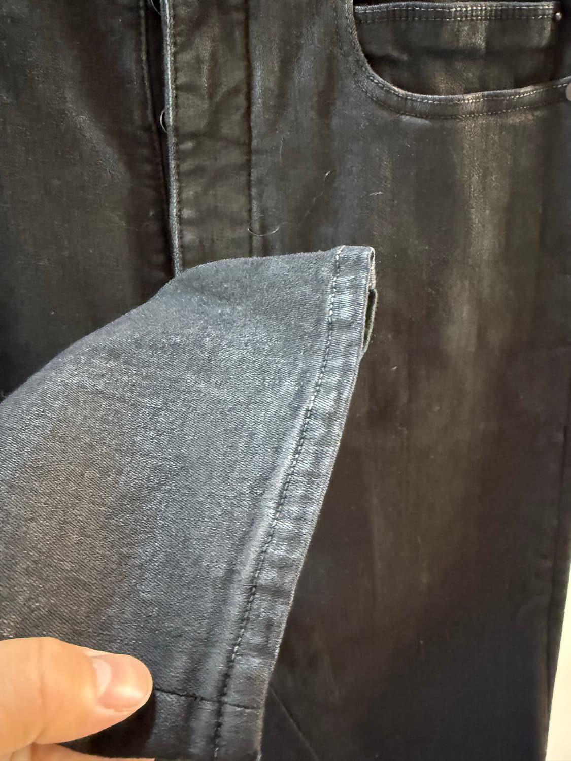 코튼 코팅 크롭 데님 상품이미지2