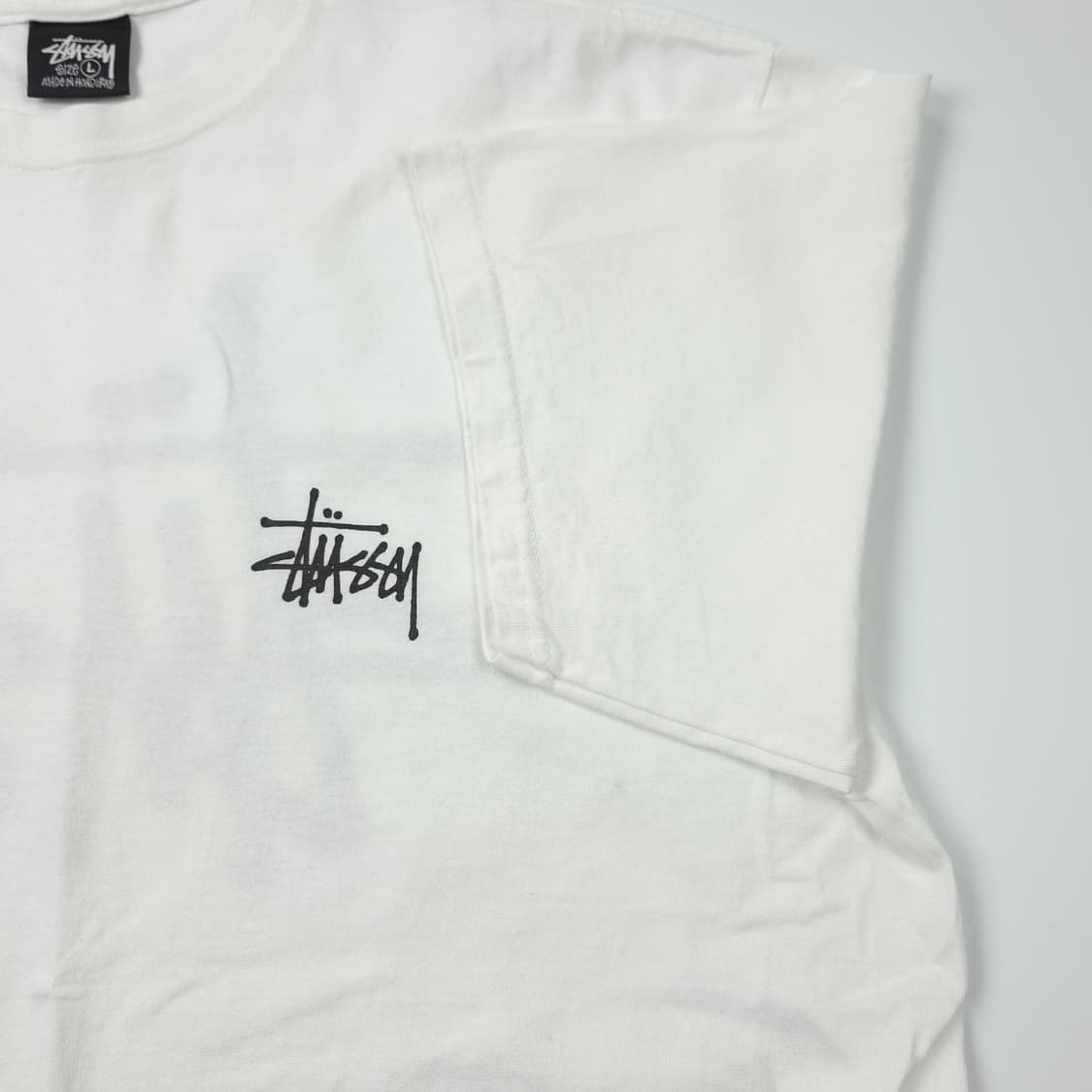 스투시 백로고 코튼 티셔츠 화이트 (L) 상품이미지3