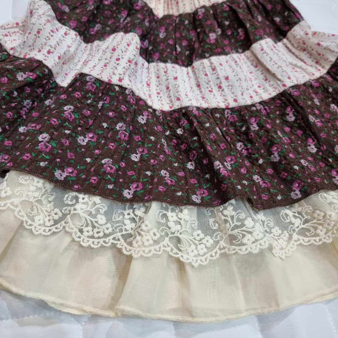 빈티지 플로럴 티어드 스커트 상품이미지3