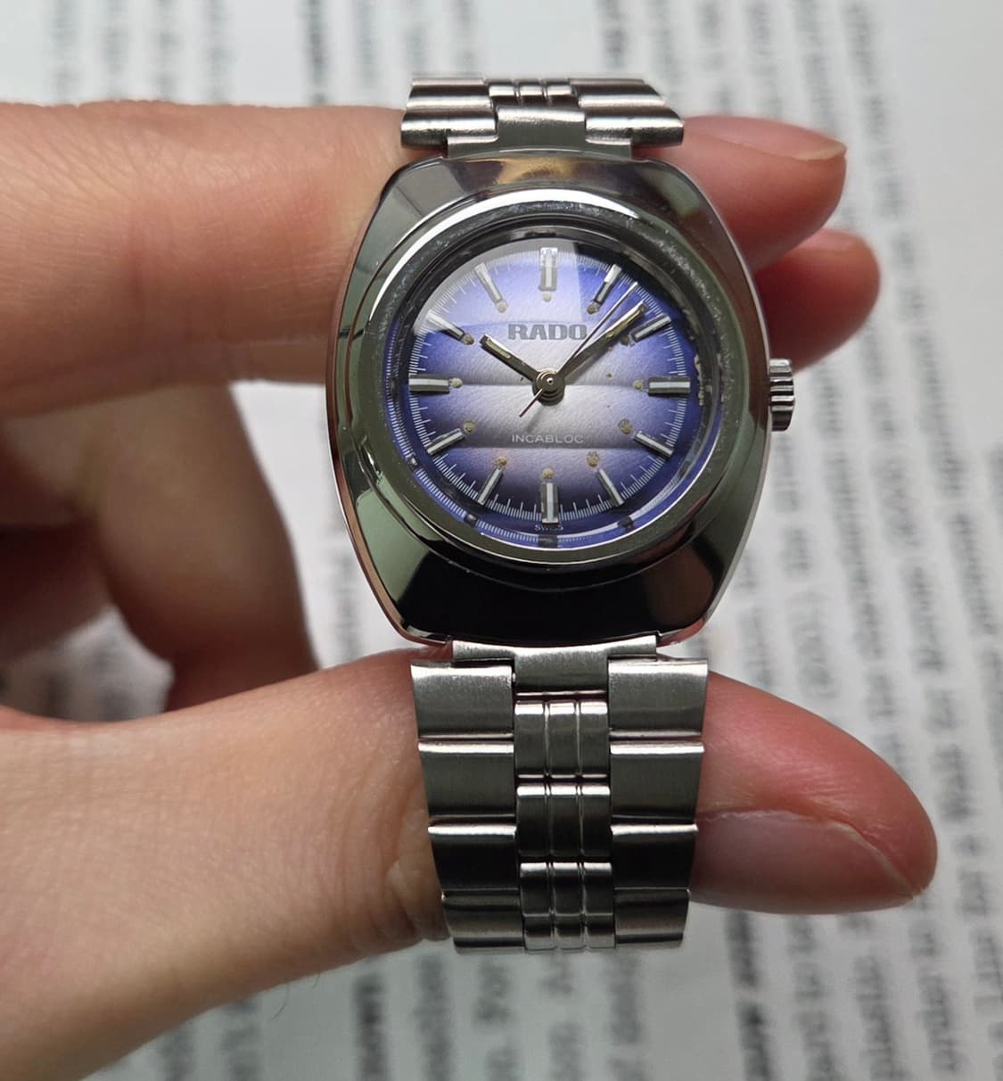 레어] 빈티지 라도 블루퍼플 입체판 잉카블록 수동 메커니컬 여성용
 상품이미지3