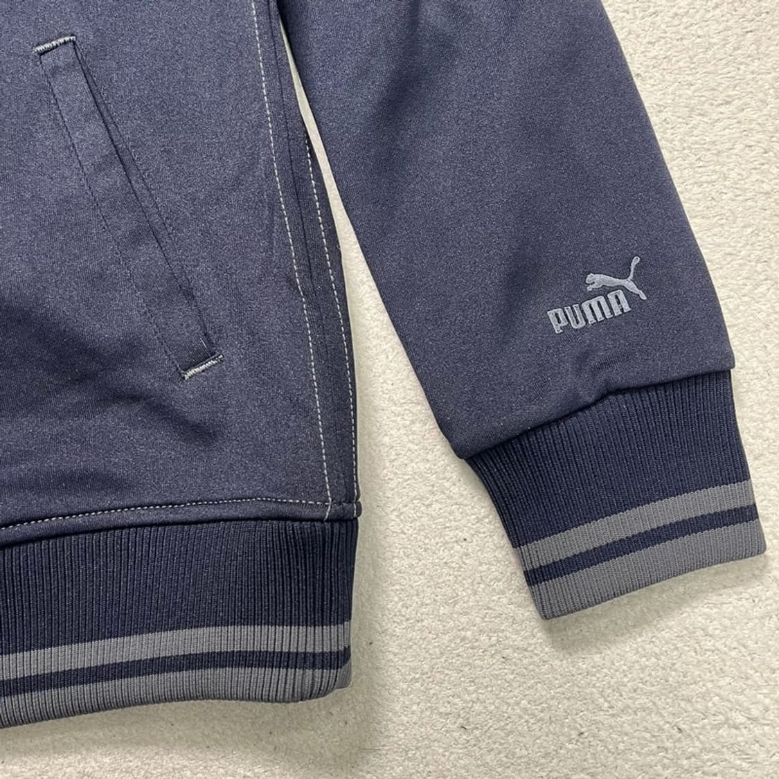 PUMA 하이넥 로고 트랙탑 네이비 M 상품이미지4