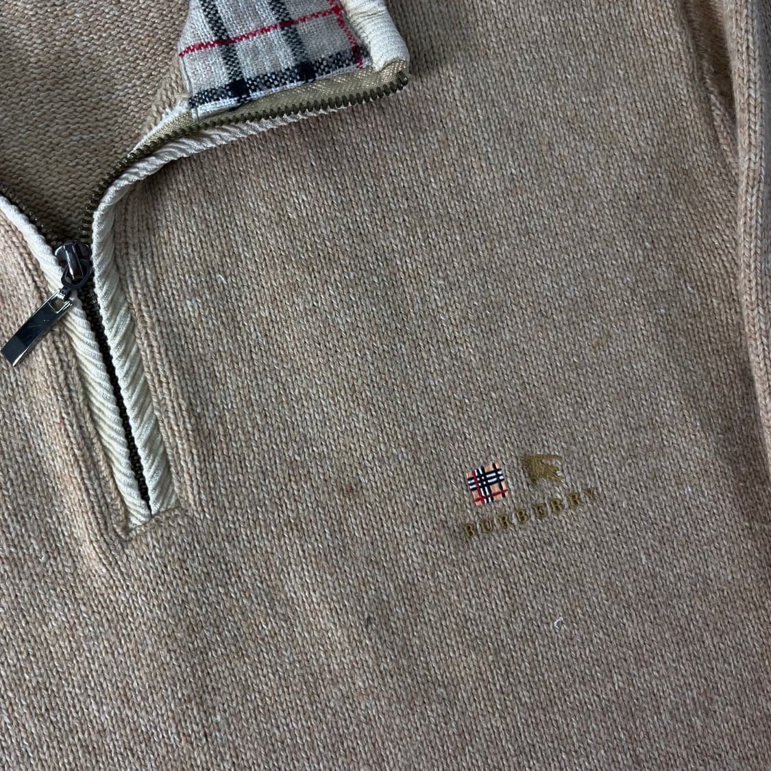 100 버버리 노바체크 울 반집업 니트 상품이미지2