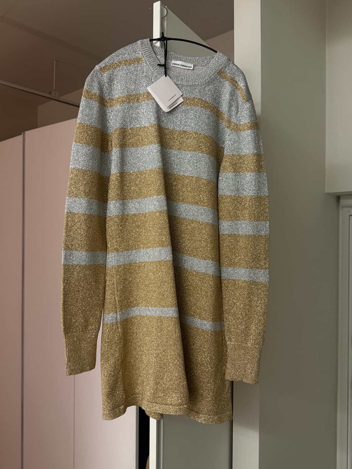 [파코라반] 실버 메탈릭 니트 드레스 새제품 상품이미지6