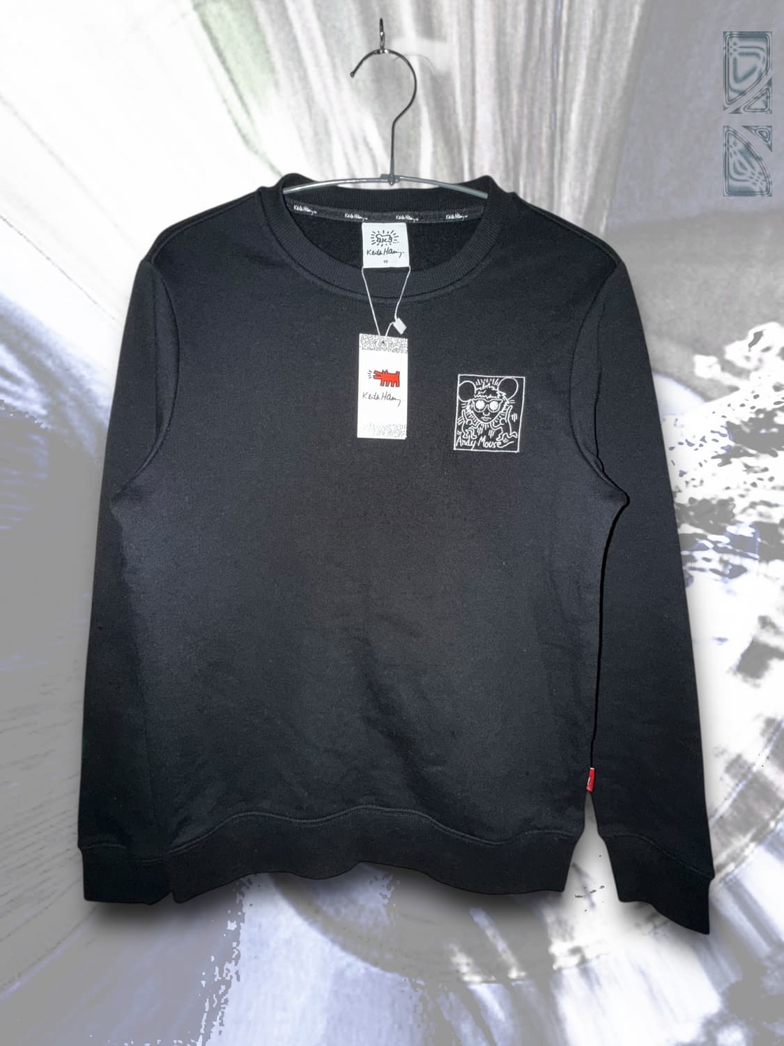 Keith Haring 블랙 기모 맨투맨 상품이미지1