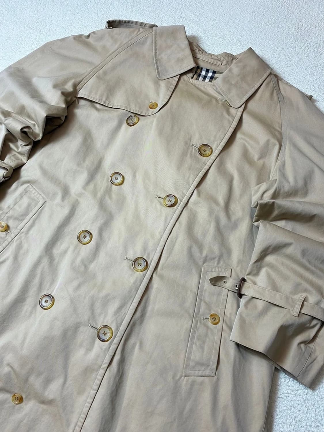 버버리 90's 더블브레스트 안감 노바체크 트렌치 코트 PN7530 상품이미지2