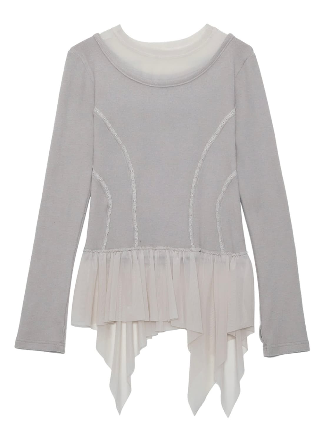 급처) 플레어업 레이어드 레이스 프릴 롱슬리브  상품이미지2