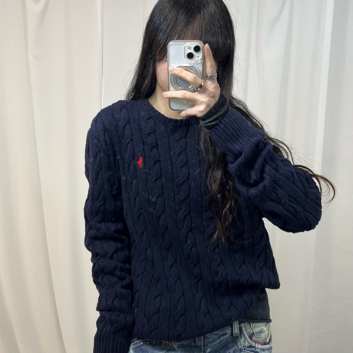 Polo Navy Cable Knit 상품이미지1