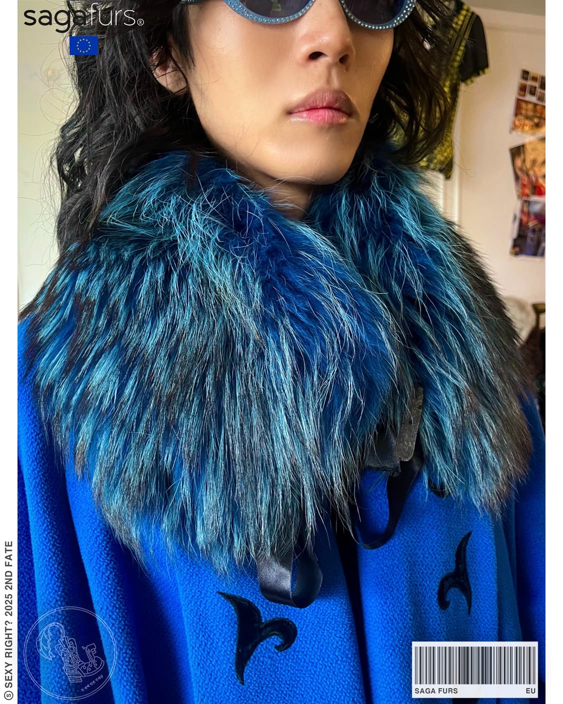 SAGA Furs European Real Fox Blue Scarf 상품이미지1