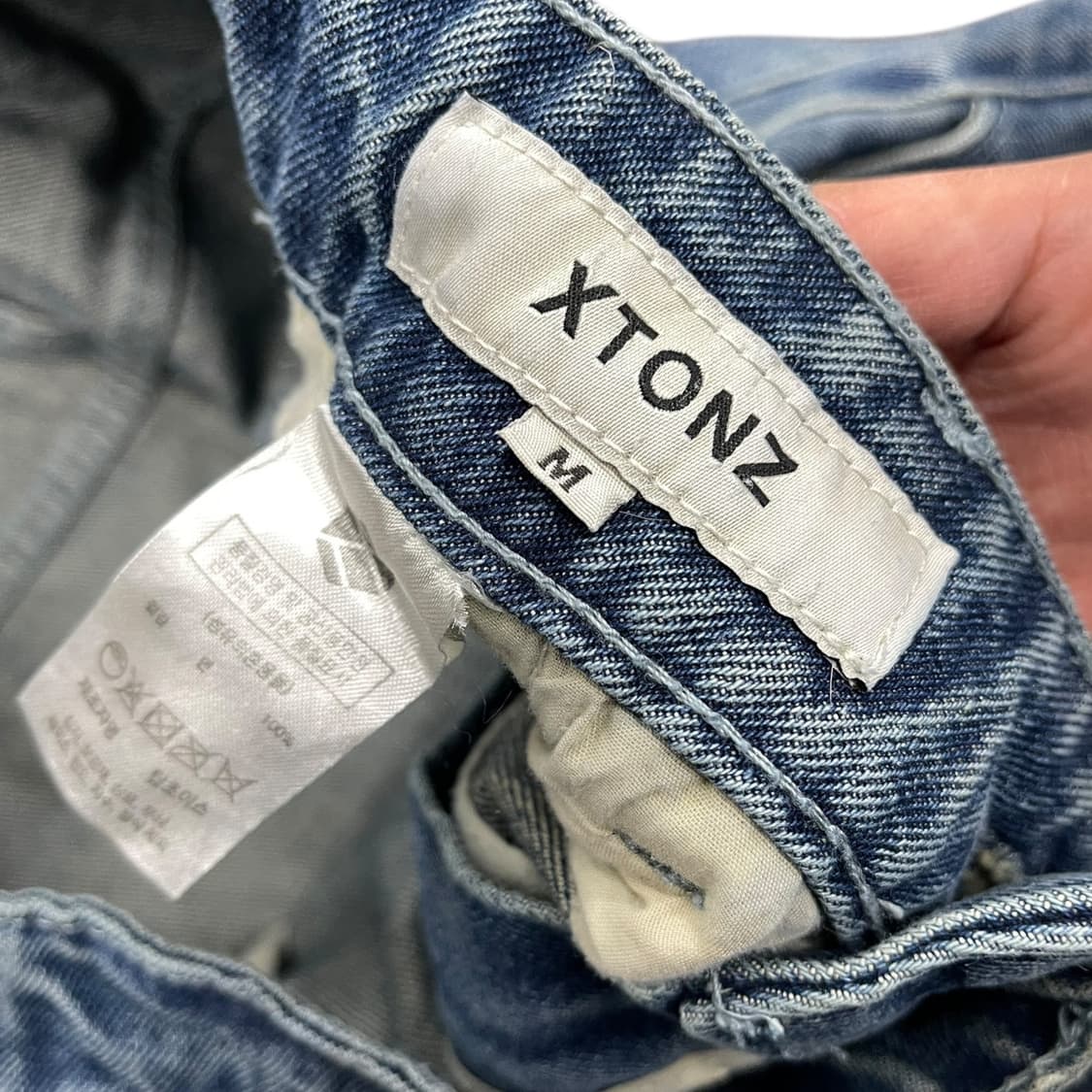 엑스톤즈 플라워 와이드 데님팬츠 상품이미지4