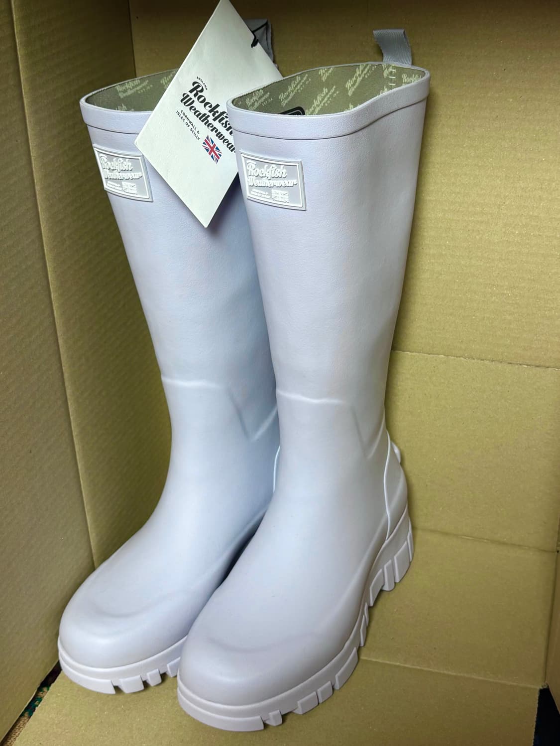 락피쉬웨더웨어 롱 플랫폼 레인부츠 라벤더 상품이미지1