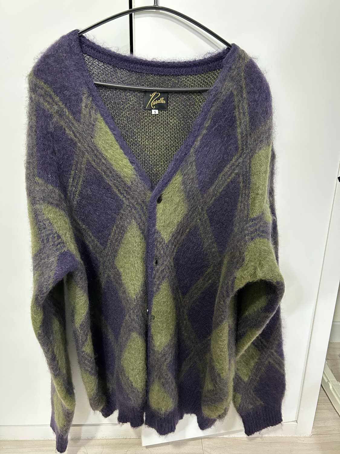 니들스 모헤어 가디건 아가일 상품이미지1