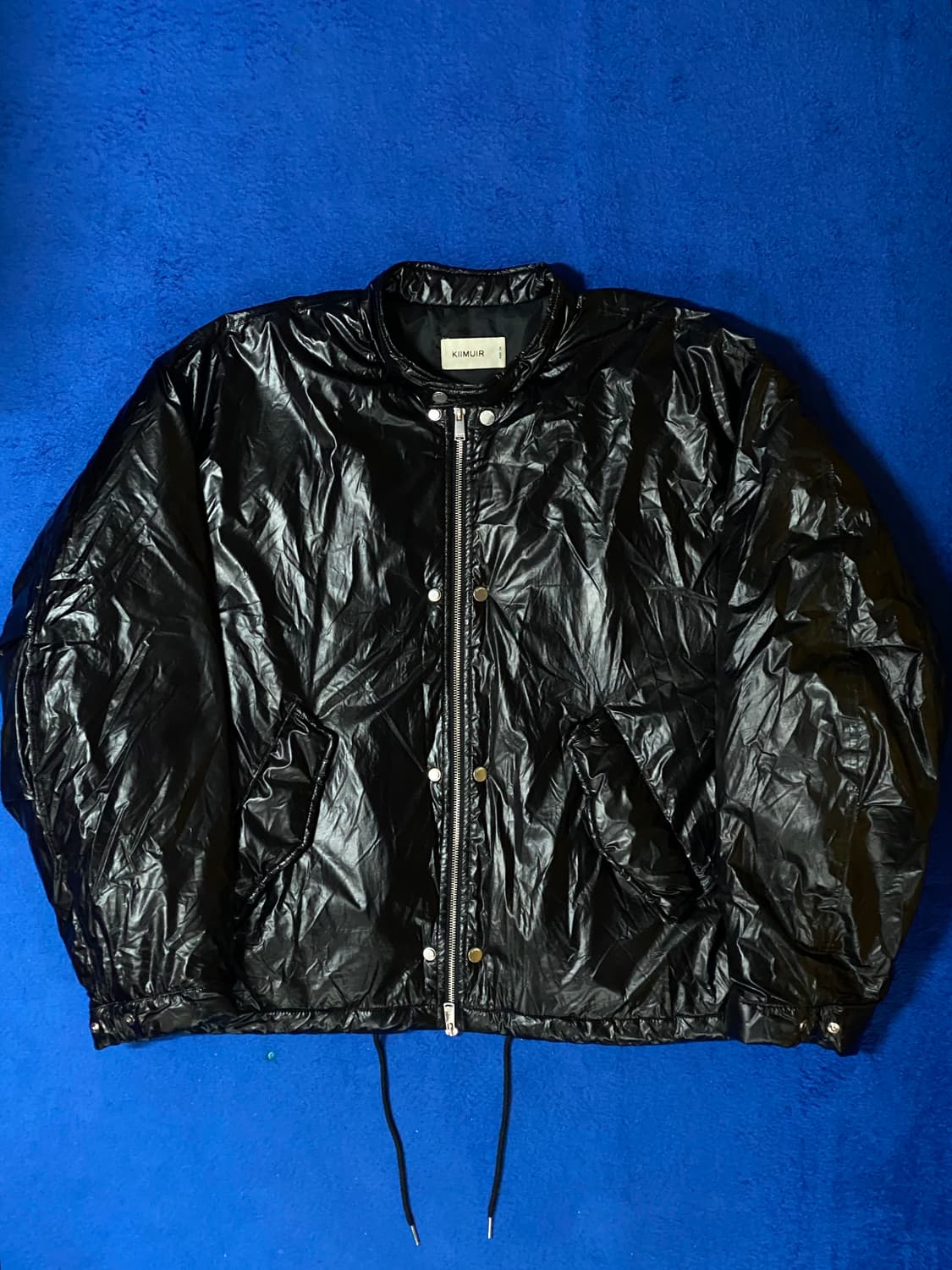 KIIMUIR 키뮤어 유광 릴렉스드 패디드 바이커 점퍼 블랙 XL 상품이미지1