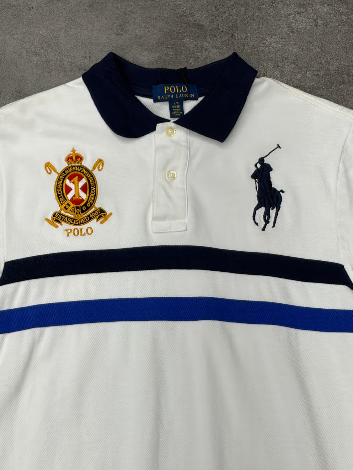 폴로 랄프로렌 빅포니 크레스트 로고 화이트 반팔 카라티 상품이미지2