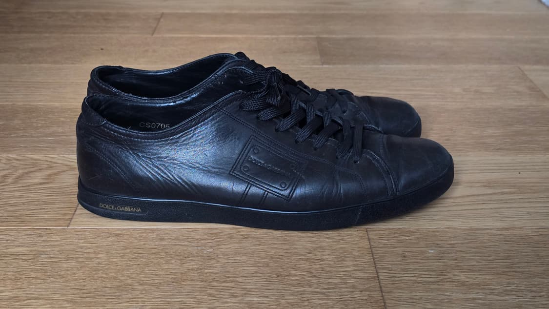 돌체앤가바나 남자 블랙 가죽 스니커즈 (275) 상품이미지1