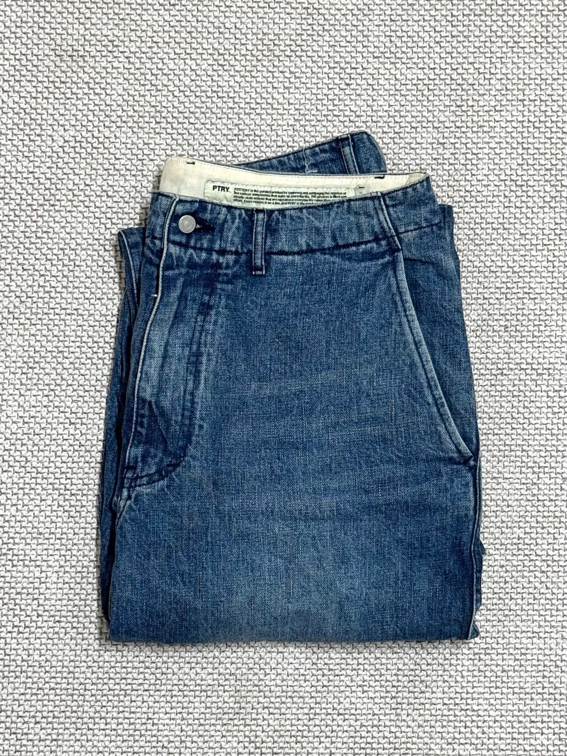 포터리 원워시드 와이드 데님 미드 블루 3사이즈 상품이미지1