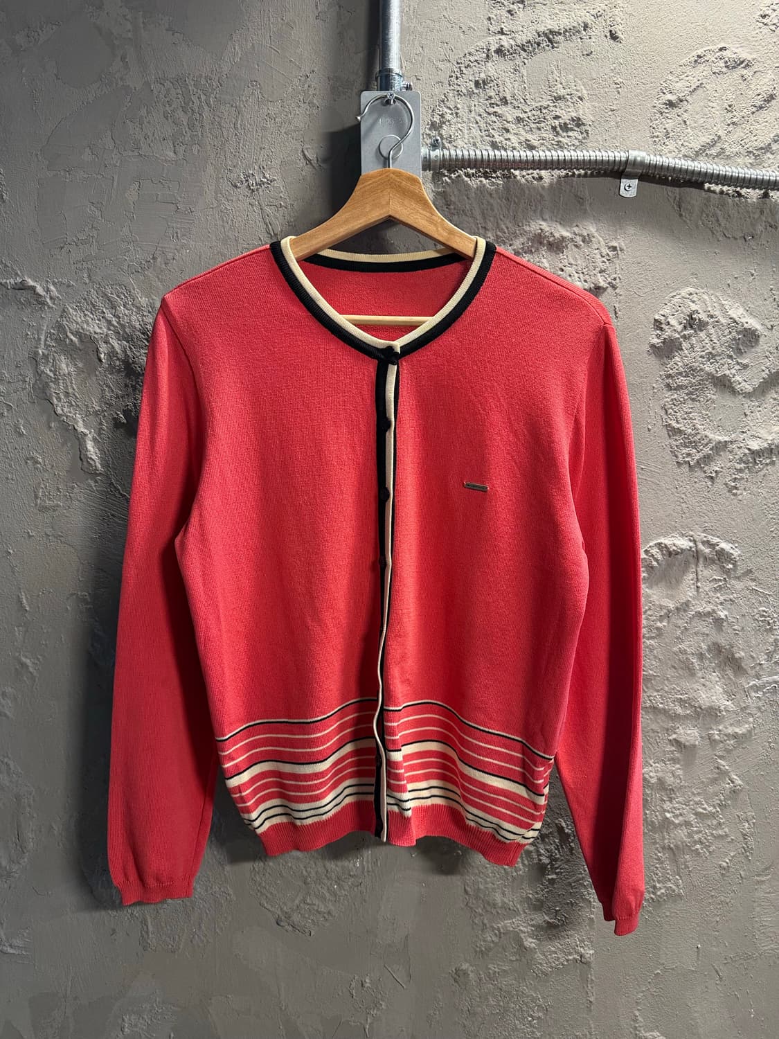 90s 발렌시아가 BALENCIAGA 배색 니트 가디건 핑크 100 상품이미지1