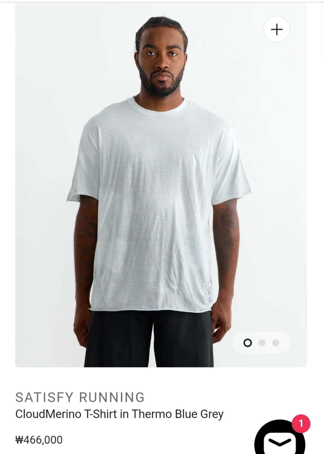 (L) 새티스파이 클라우드 메리노 반팔티셔츠 러닝 러너 상품이미지5