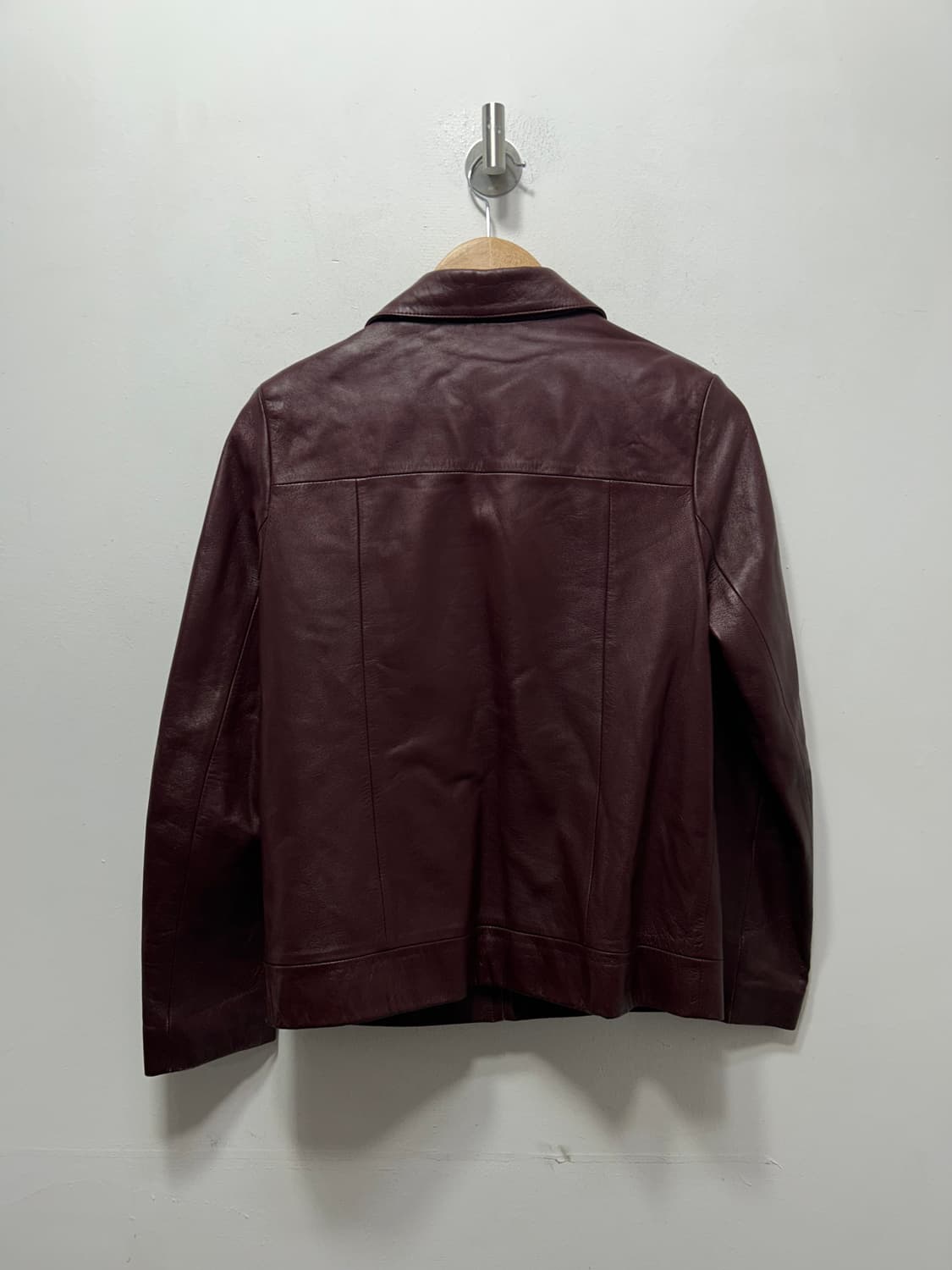 빈티지 여성 버건디 양가죽 자켓 66사이즈  상품이미지2