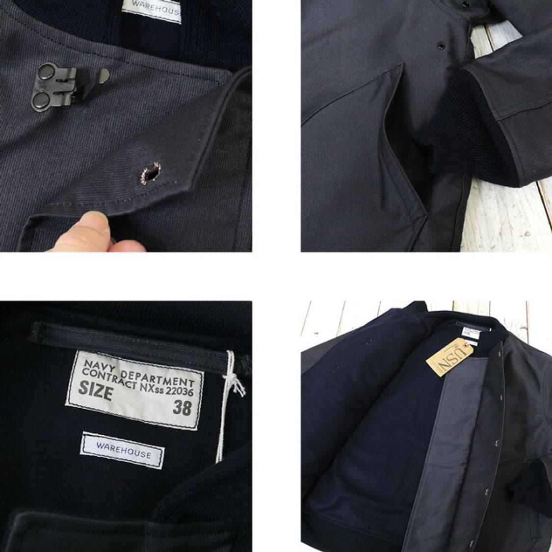 웨어하우스 Lot 2183 N-1 윈터 자켓 후크 프론트 네이비 42 상품이미지5