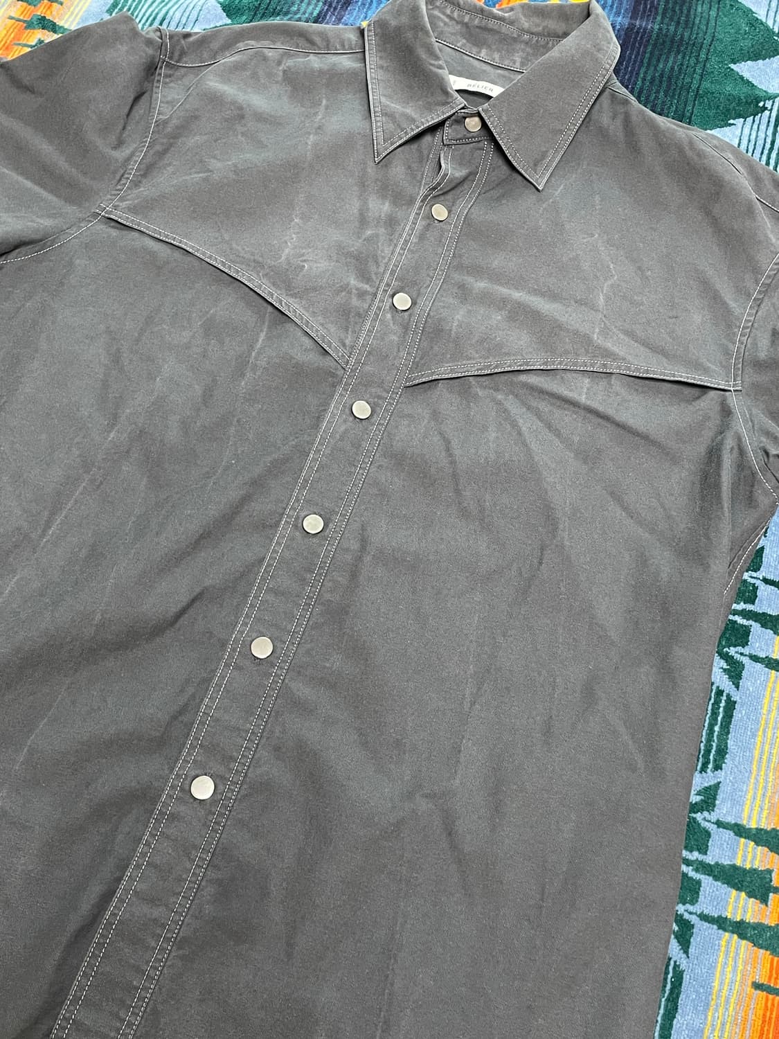BELIER short sleeve Charcoal shirt L 상품이미지2