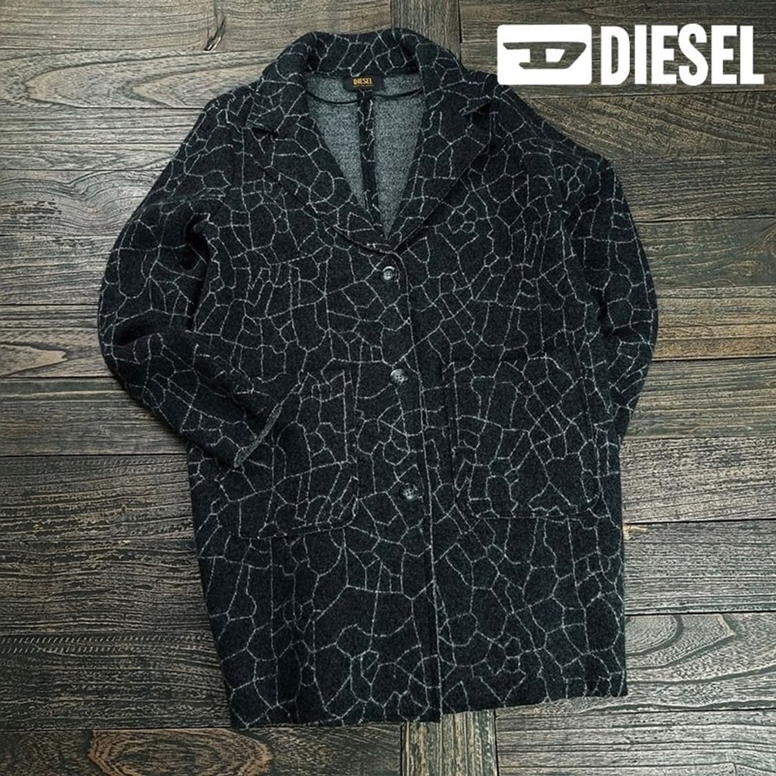 [디젤] 크랙 패턴 오버핏 모직 코트 P01559 상품이미지1