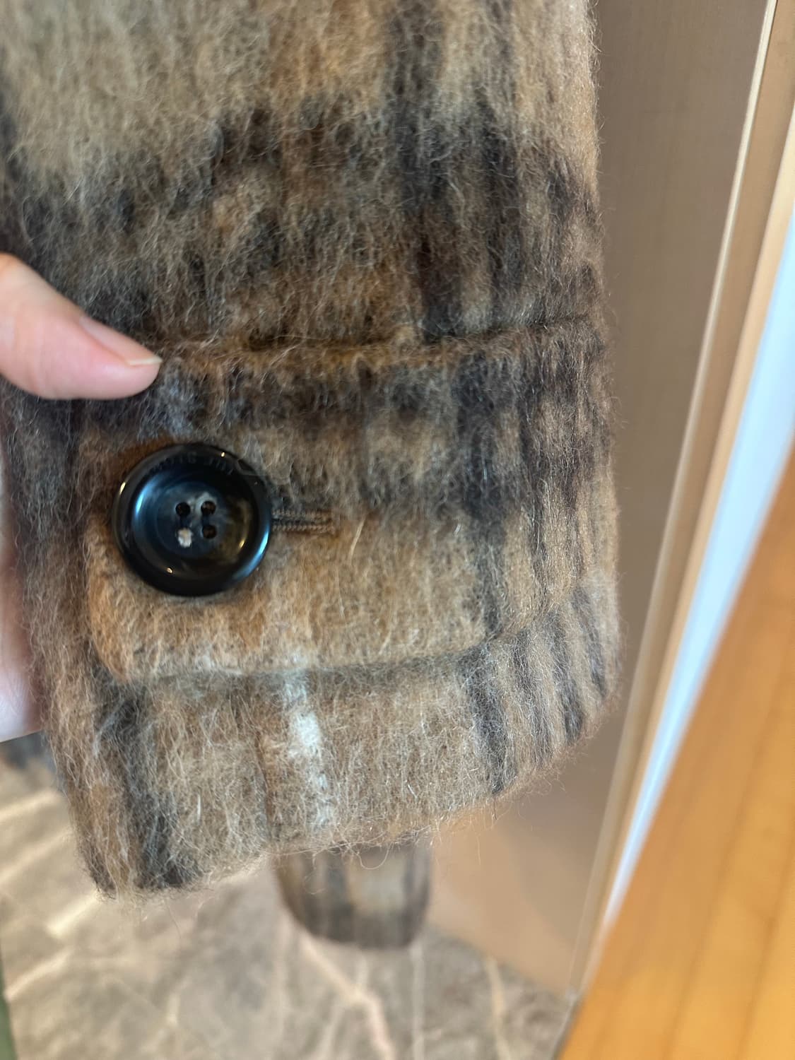 한섬 폼더스토어 모헤어 체크 코트 S 상품이미지8