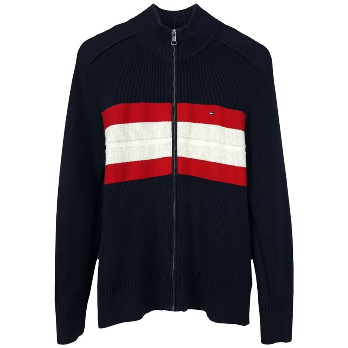 [타미힐피거] 스몰 로고 자수 니트 집업 가디건 M19499 상품이미지2