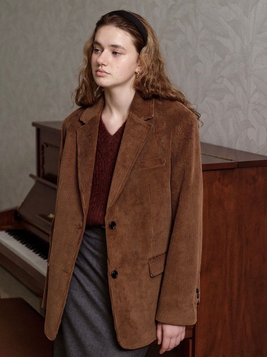 더라이 코듀로이 자켓 카멜 상품이미지4