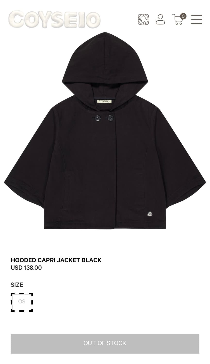 [색상 교환] 코이세이오 hoodie capri jacket 차콜>블랙 상품이미지2