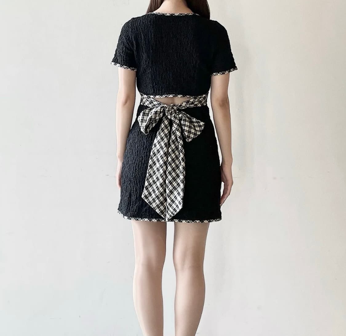 NOMAE 블랙 리본 미니 드레스 원피스 새상품 상품이미지2
