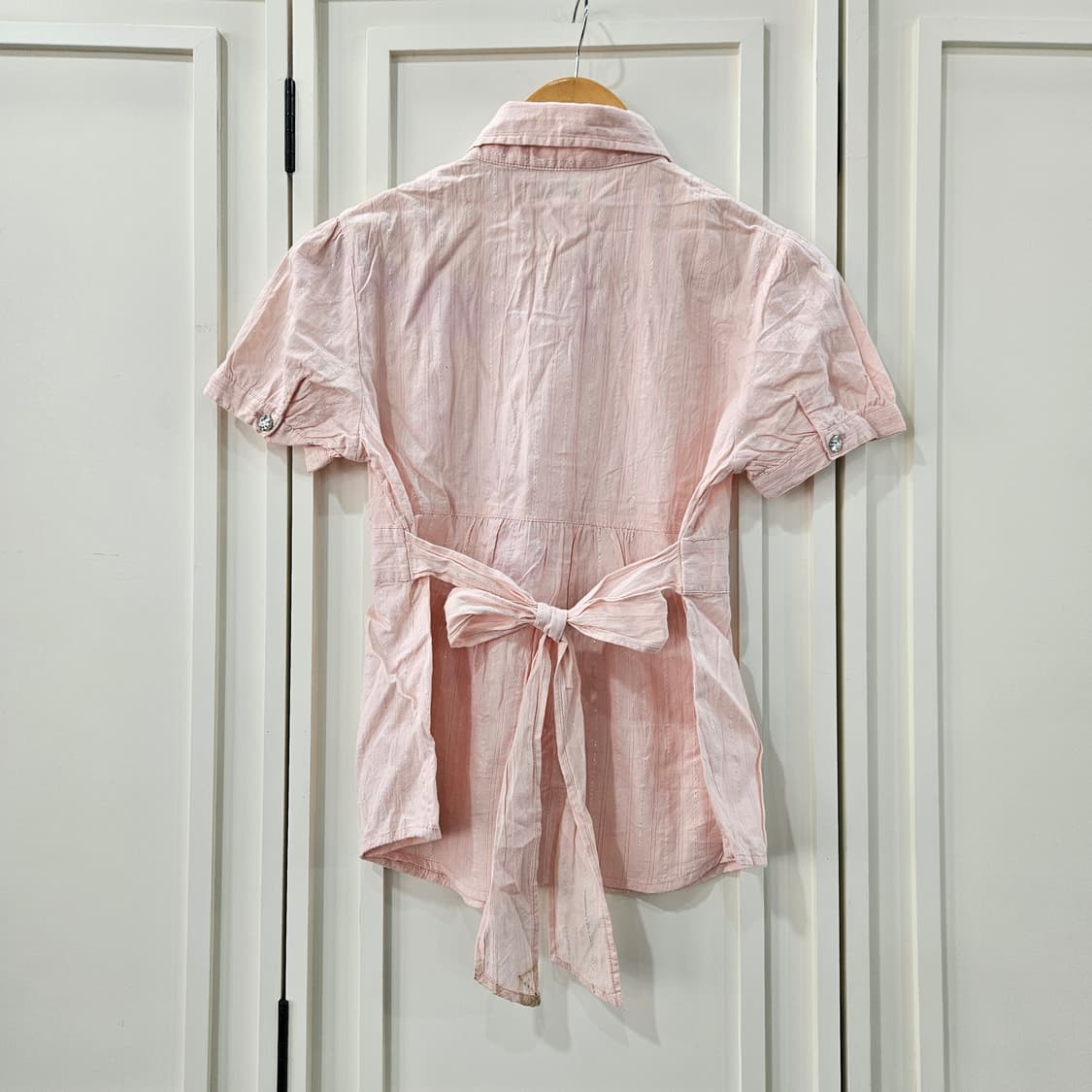 핑크색 퍼프 반팔 블라우스 상품이미지6