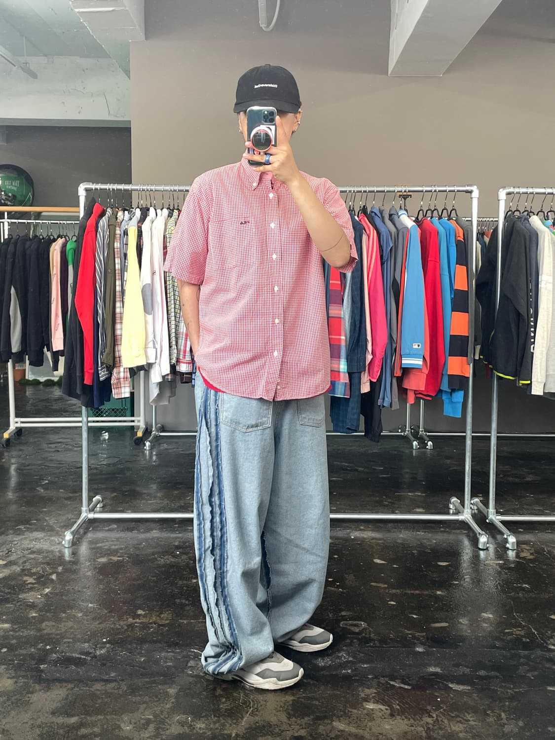 FILA 깅엄 체크 반팔 셔츠 상품이미지5