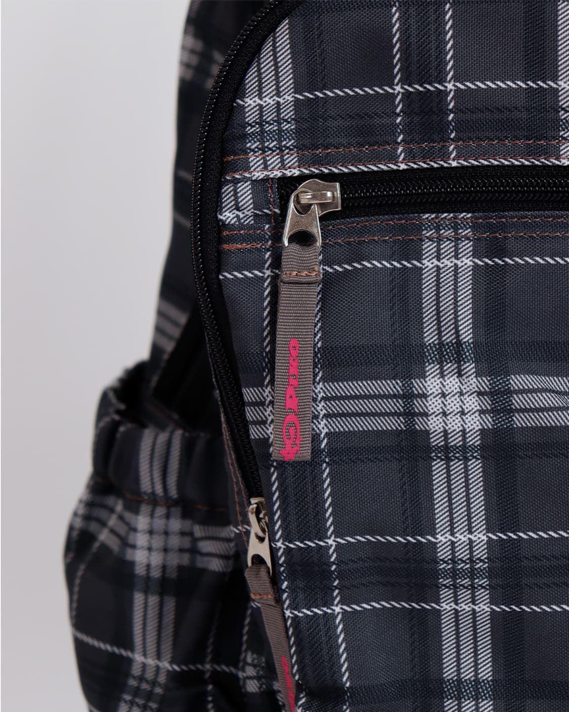 [PIKO] 블랙 체크 패턴 데일리 백팩 상품이미지3