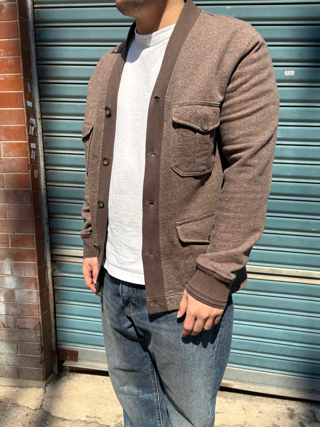 폴로 랄프로렌 밀리터리 멀티 포켓 브라운 배색 가디건 상품이미지1