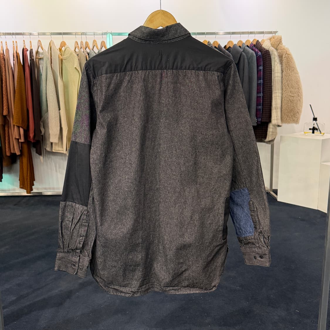 [M] 닐바렛 컬러블록 데님셔츠 상품이미지2