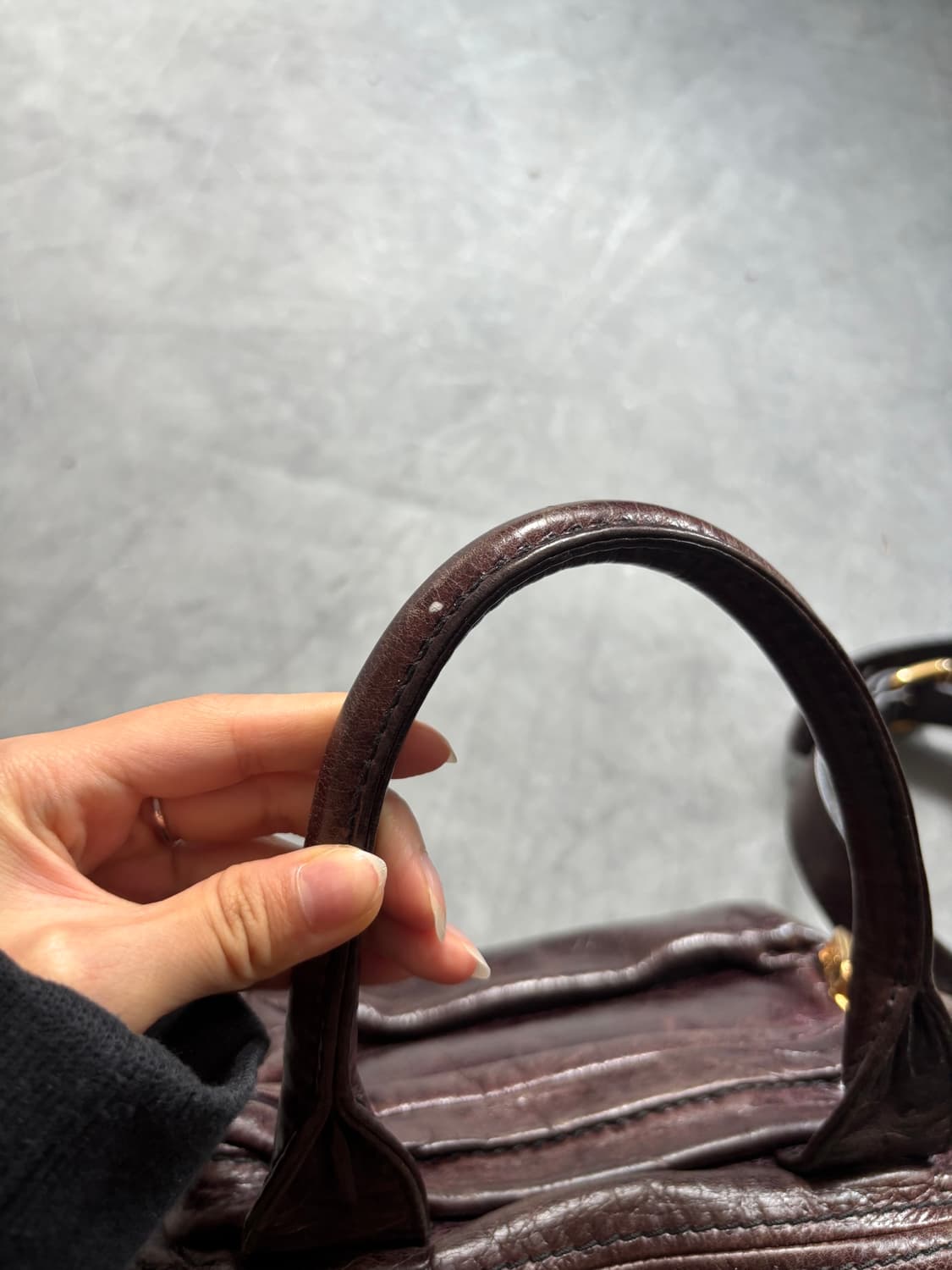 PRADA 프라다 다크 브라운 비텔로 샤인 카메라 2WAY 백 상품이미지6