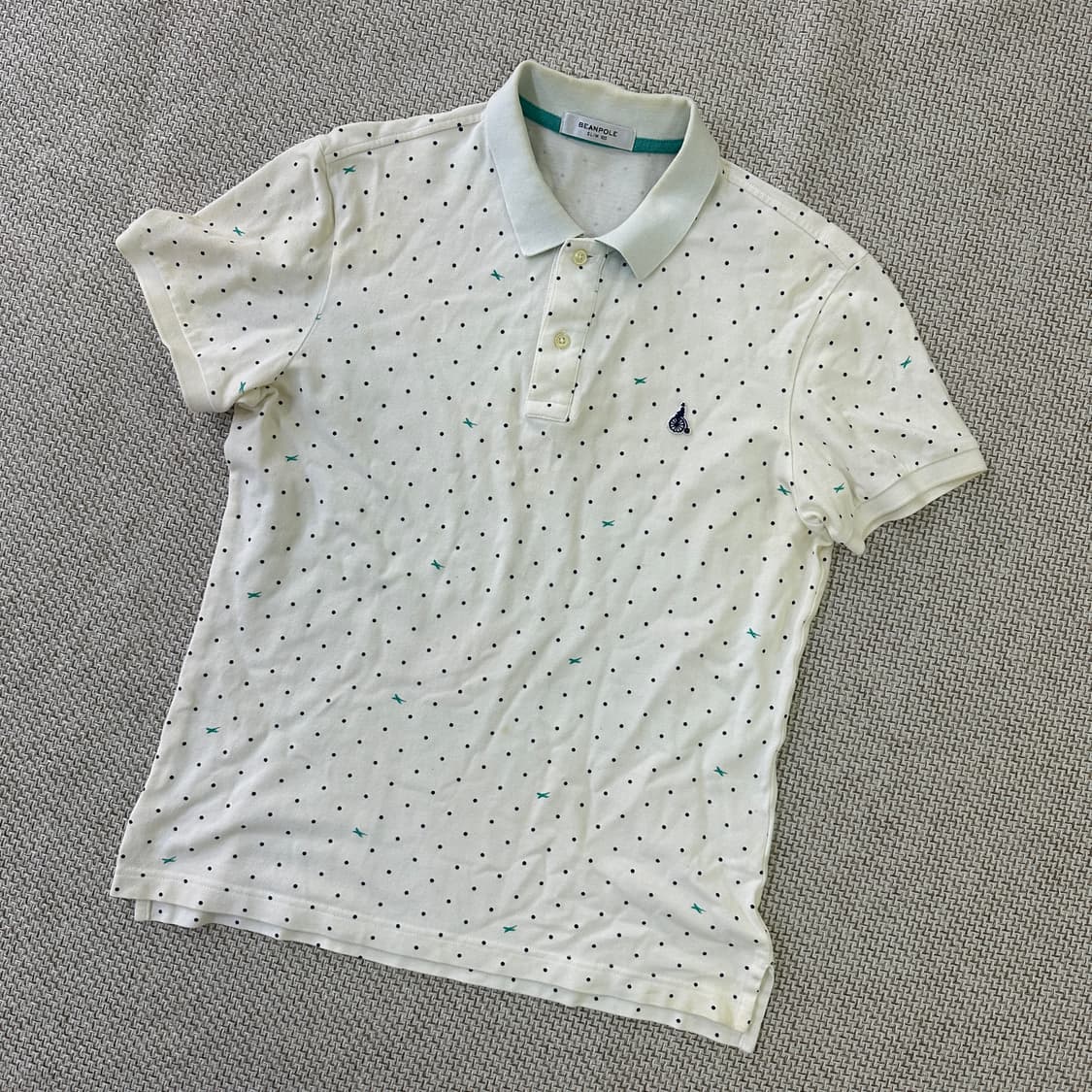 100 빈폴 도트패턴 카라 반팔티 0420D 상품이미지1