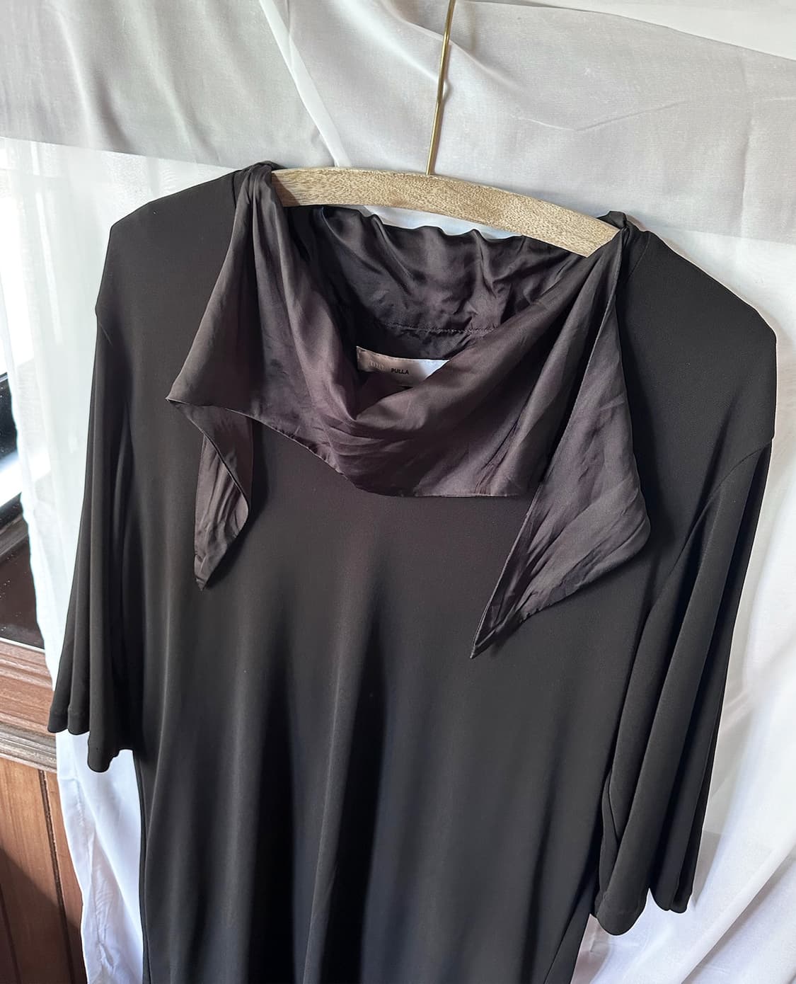 TOGA PULLA draped satin mesh dress 상품이미지6
