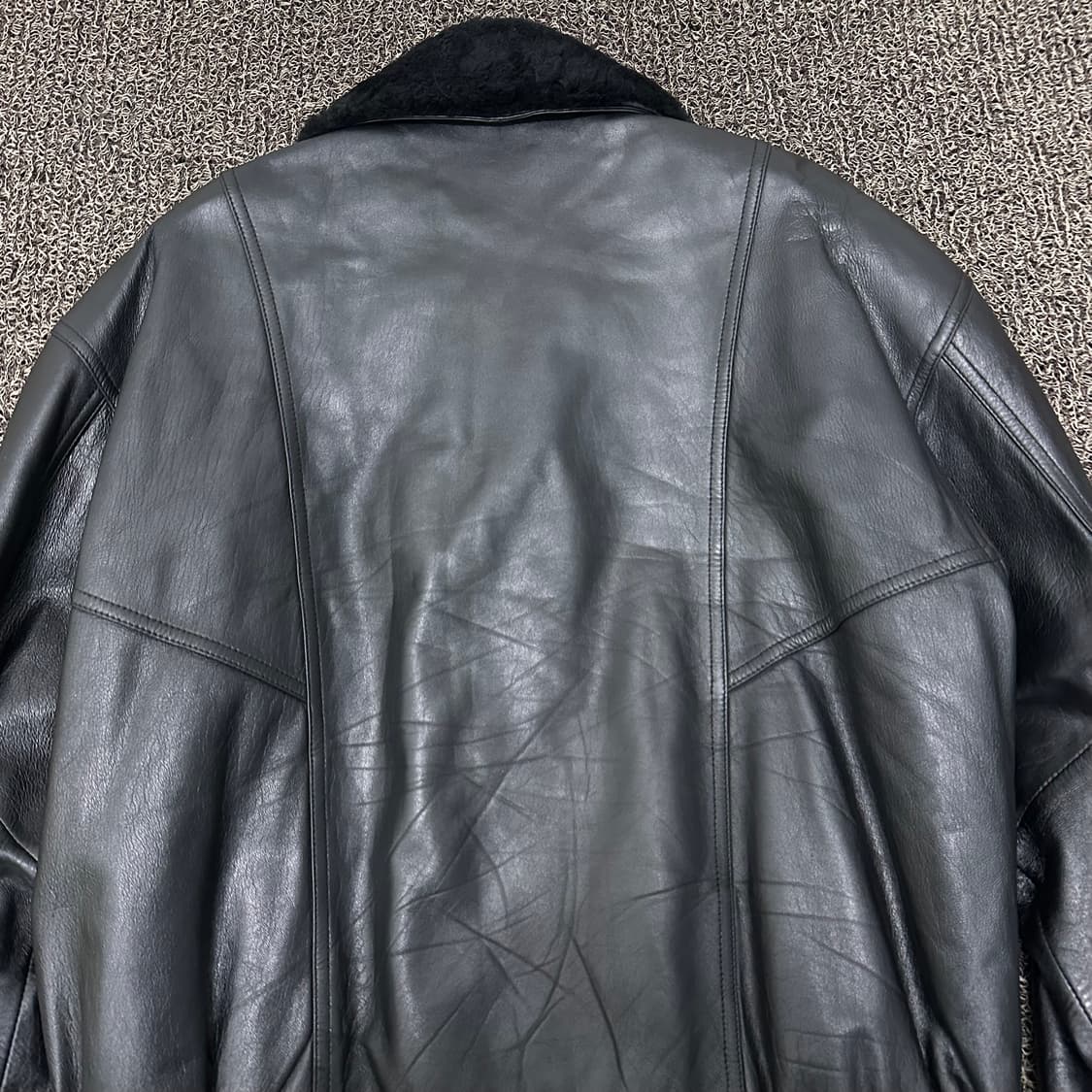 CHANCE 챈스 퍼 양가죽 자켓 블랙 XL 상품이미지6