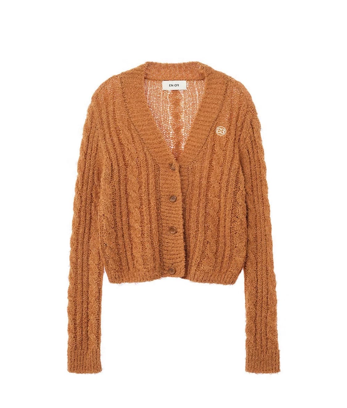 엔오르 케이블 니트 가디건 오렌지 상품이미지3