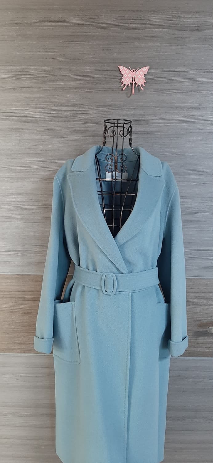 듀엘 핸드메이드 민트 캐시미어 블랜딩 벨트코트 상태굿 상품이미지3