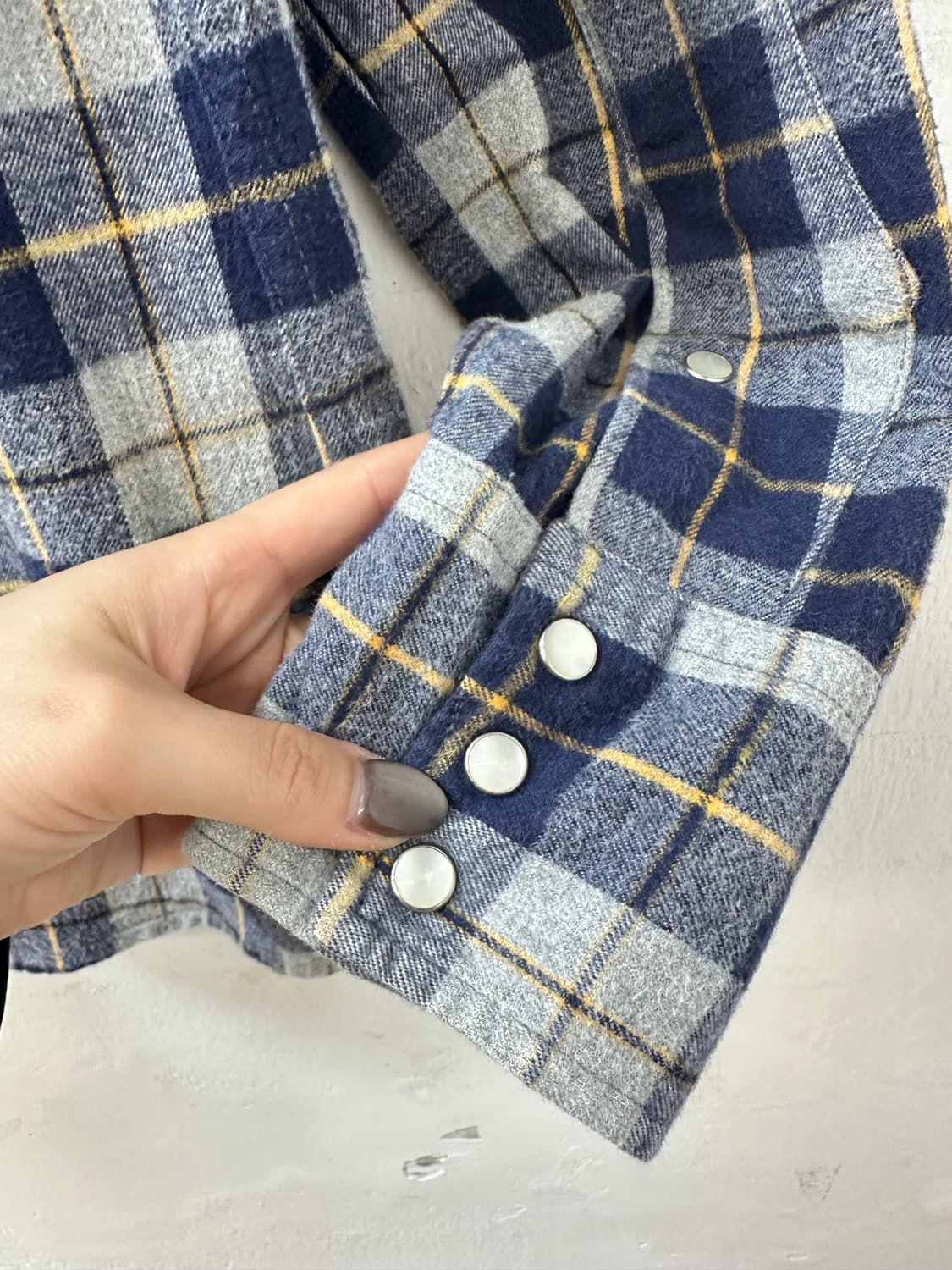 Jpn Lee Sportswear 네이비 체크 플란넬 웨스턴 셔츠 상품이미지5