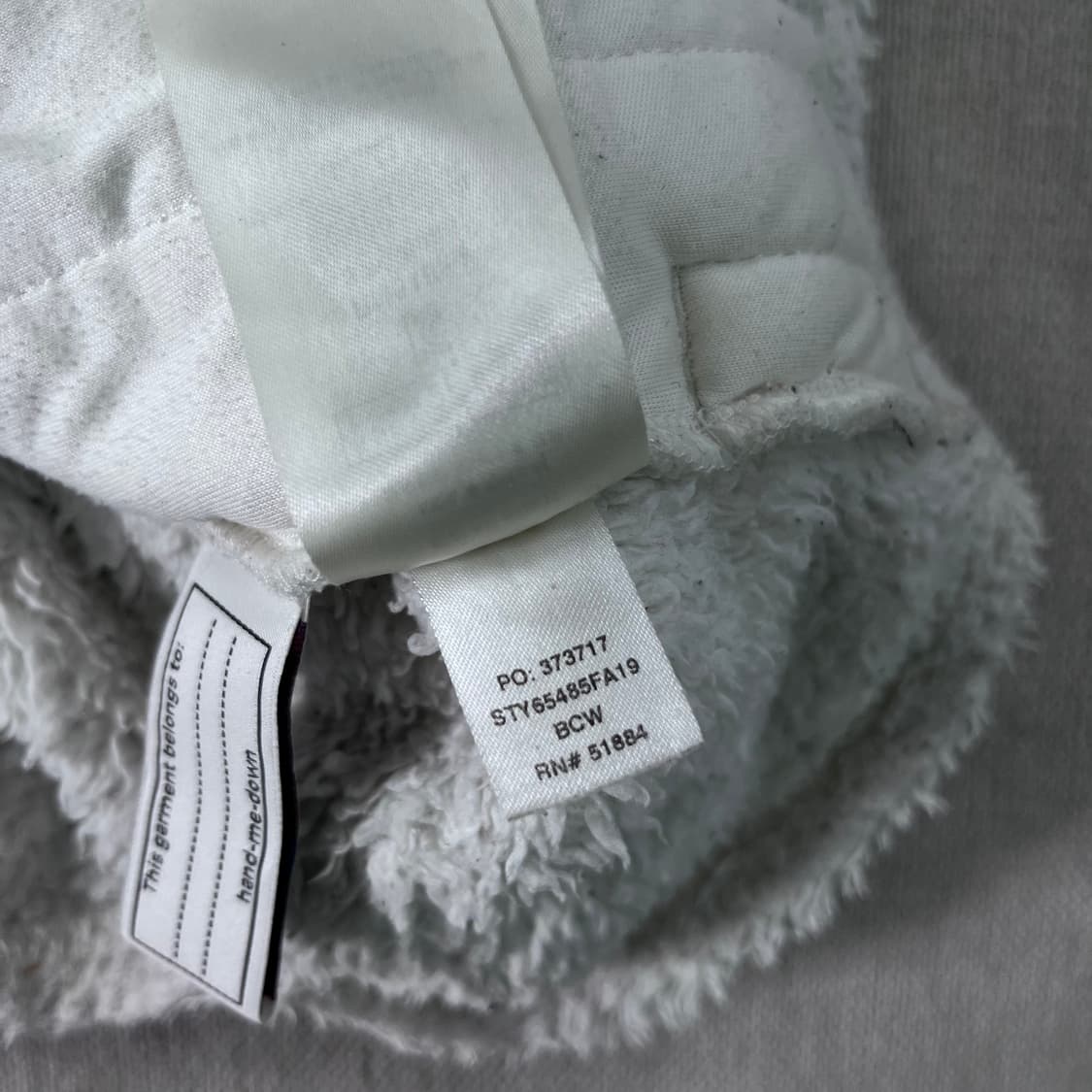 W 95 파타고니아 화이트 플리스 후드집업 상품이미지6