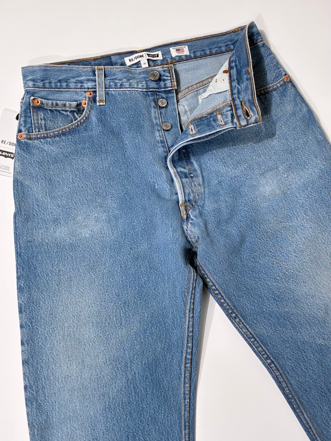 리바이스 X 리던 하이 라이즈 스토브 파이프 데님 팬츠 인디고 27사이즈 상품이미지3