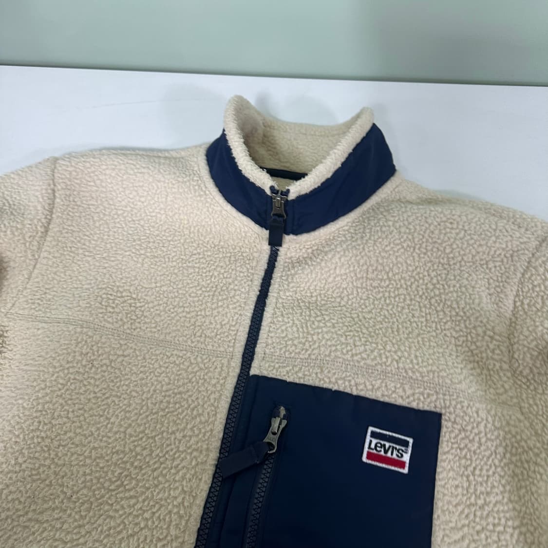 L 리바이스 아이보리 레트로 후리스자켓 상품이미지4