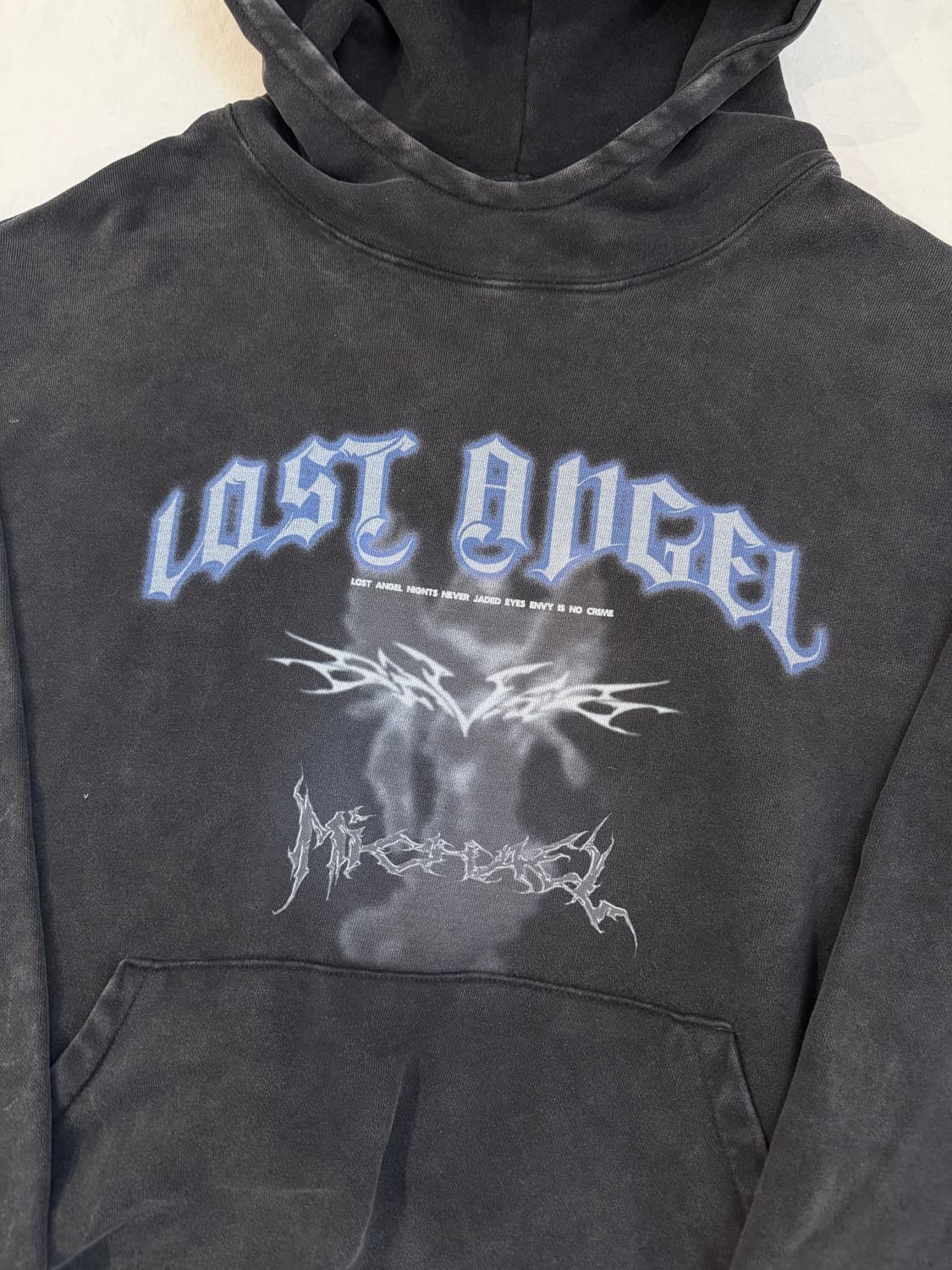 DNSR 쏠트 다잉 로스트 엔젤 바라클라바 후드티 블랙 상품이미지2