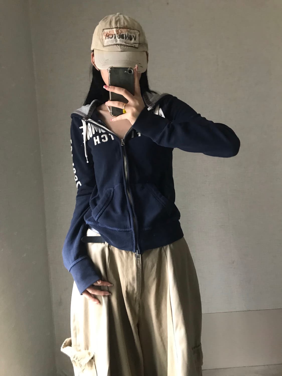 아베크롬비 네이비 슬림핏 후드집업 상품이미지3