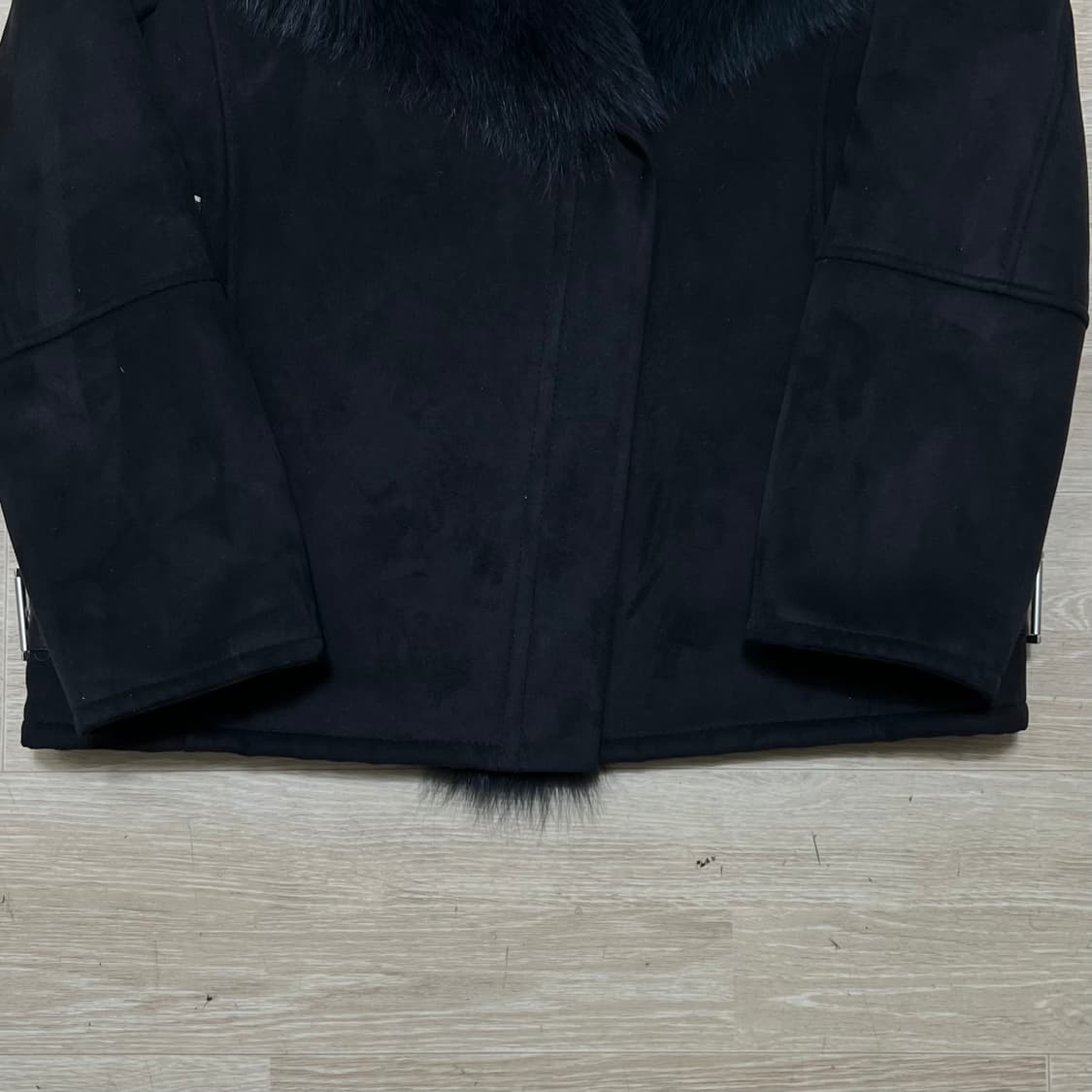 시티지 여성 스웨이드 가죽 폭스퍼 무스탕자켓 [블랙] 88-96-160 상품이미지3