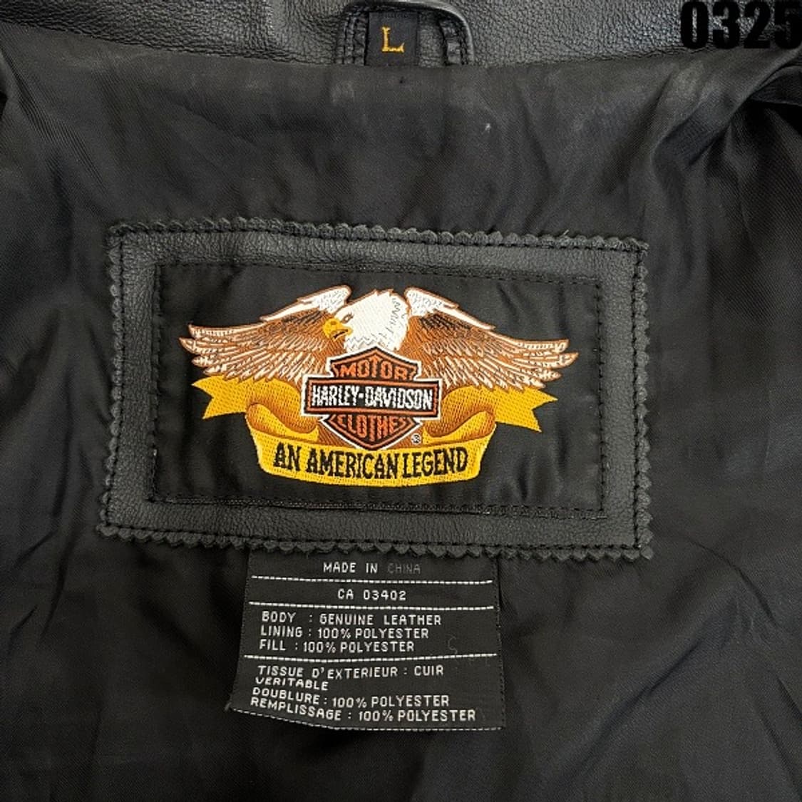 할리데이비슨 레더자켓 L 0325  상품이미지6